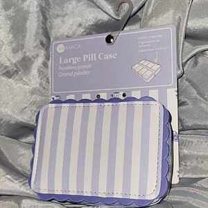 Large Pill Case Lavender Stripe BNWT Li